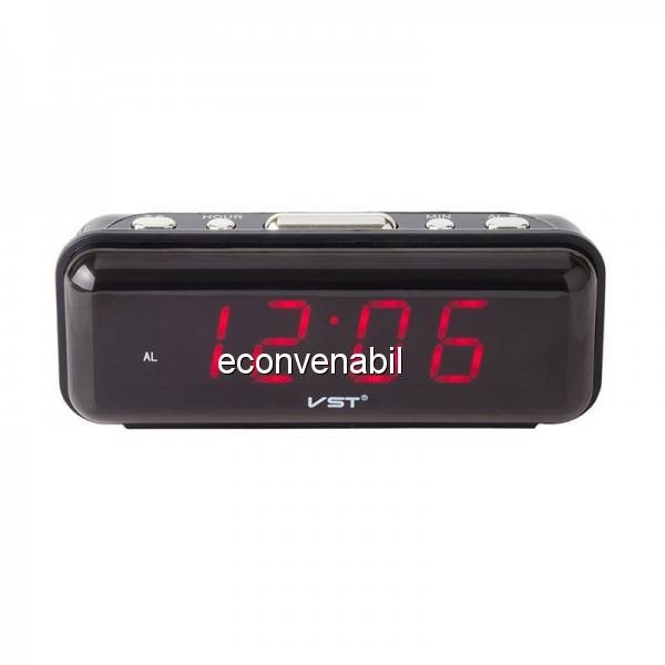 Ceas Digital Display LCD Rosu, Alarma si Functie Memorare Ora VST738 foto mare Ceas Digital Display LCD Rosu, Alarma si Functie Memorare Ora VST738 foto mare