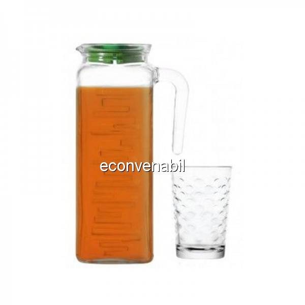 Set 4 carafe 1.2L cu 24 pahare 22ml din sticla Sedef S2 foto mare Set 4 carafe 1.2L cu 24 pahare 22ml din sticla Sedef S2 foto mare