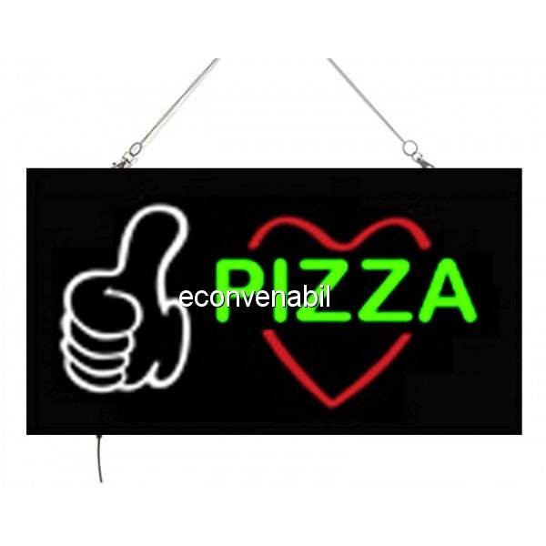 Reclama Luminoasa cu LEDuri tip Caseta Neon Pizza 24x44cm foto mare Reclama Luminoasa cu LEDuri tip Caseta Neon Pizza 24x44cm foto mare