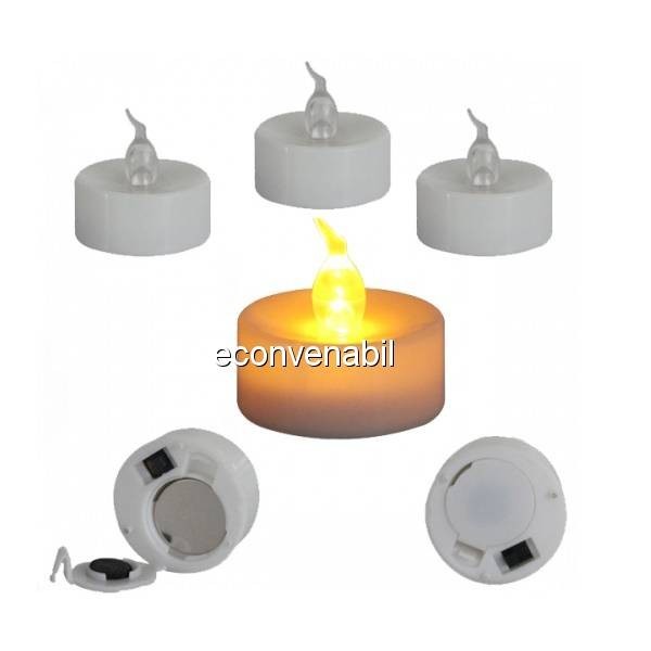 Set 24 Lumanari LED Pastila cu Baterii Lumina Alba Calda care Palpaie foto mare Set 24 Lumanari LED Pastila cu Baterii Lumina Alba Calda care Palpaie foto mare