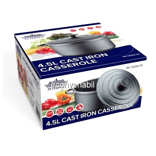 Cratita din fonta cu capac Peterhof PH1525424 4.5L foto mare Cratita din fonta cu capac Peterhof PH1525424 4.5L foto mare