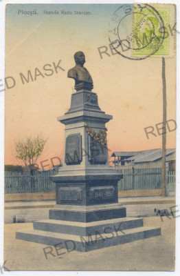 3905 - PLOIESTI, statue Radu Stanian - old postcard - used - 1908 - TCV foto