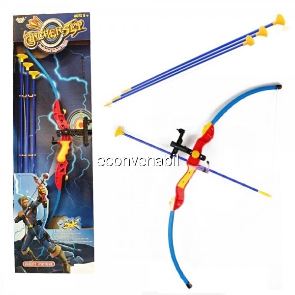 Set Archer Jucarie Copii Arc Sageti cu Ventuze foto mare Set Archer Jucarie Copii Arc Sageti cu Ventuze foto mare