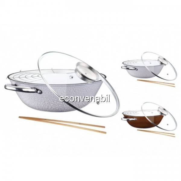 Tigaie wok fonta cu suport si capac Peterhof PH1542830 4.2L foto mare Tigaie wok fonta cu suport si capac Peterhof PH1542830 4.2L foto mare