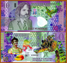 RARR : KAMBERRA - FANTASY NOTE - 10 NUMISMAS 2013 , COMM - UNC / POLIMER foto