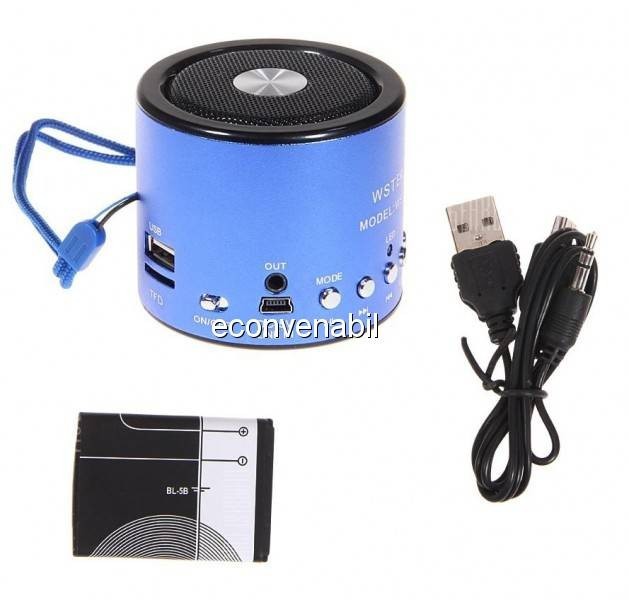 Mini Boxa Portabila MP3 Player, Radio, Slot Card, USB WSA8 foto mare Mini Boxa Portabila MP3 Player, Radio, Slot Card, USB WSA8 foto mare