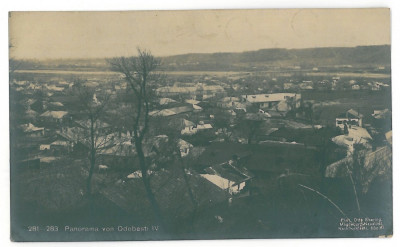 3888 - ODOBESTI, Vrancea, Panorama - old postcard, real PHOTO - used - 1917 foto