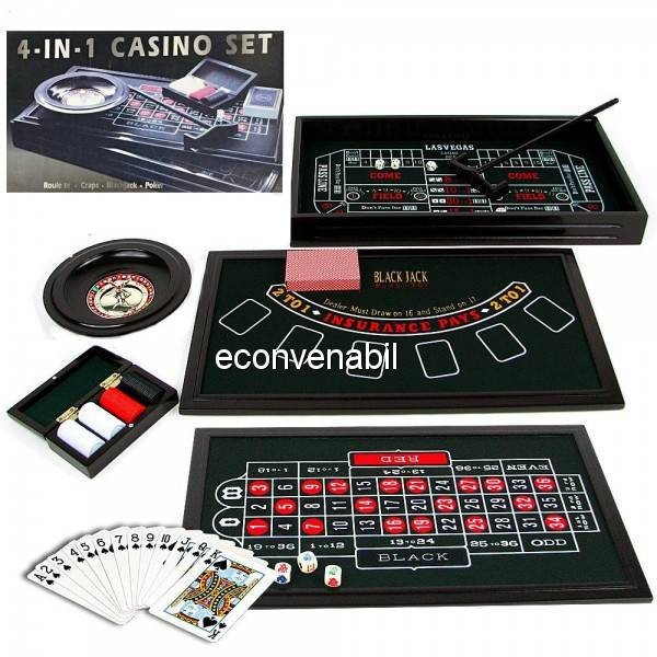 Set Casino 4 in 1 cu Poker, Black Jack, Craps si Ruleta foto mare Set Casino 4 in 1 cu Poker, Black Jack, Craps si Ruleta foto mare