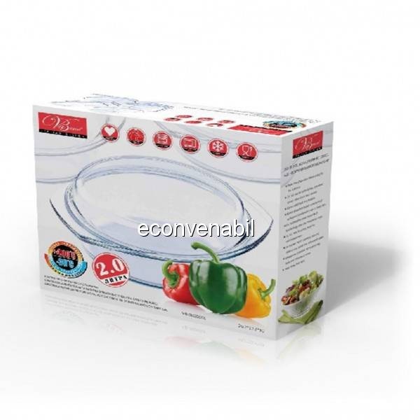 Vas termorezistent oval 2L Vabene VB3020006 foto mare Vas termorezistent oval 2L Vabene VB3020006 foto mare