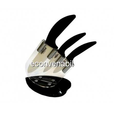 Set 3 cutite si suport Barton Steel BS9004 foto mare Set 3 cutite si suport Barton Steel BS9004 foto mare