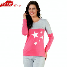 Pijama Dama Maneca/Pantalon Lung, Model Pink Star, Brand Sexen Woman, Cod 932 foto