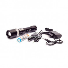 Lanterna LED 3W Zoom cu Acumulator si Alarma ZYR851 foto