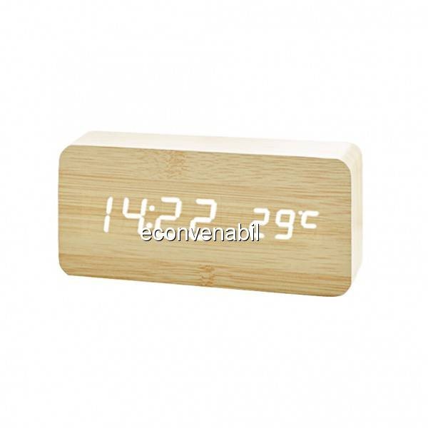Ceas Digital de Birou Aspect Lemn USB Data Ora si Temperatura VST862 foto mare Ceas Digital de Birou Aspect Lemn USB Data Ora si Temperatura VST862 foto mare