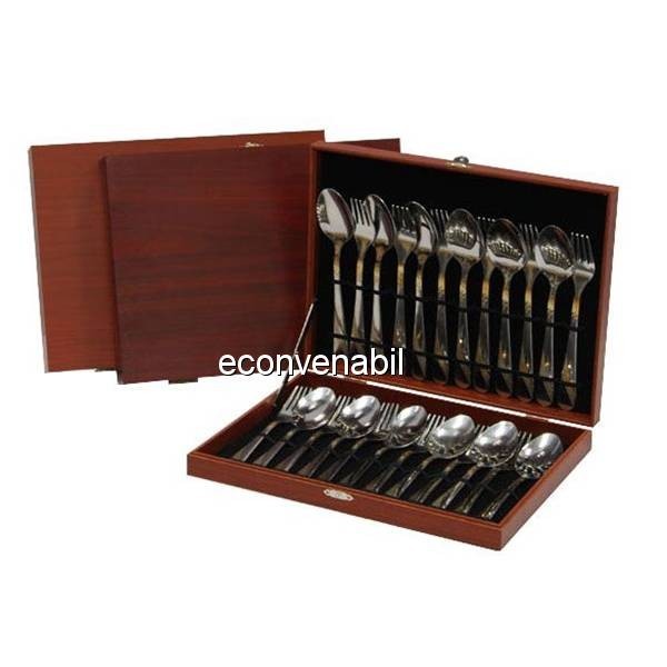 Set tacamuri Inox 24 piese Ertone MN24 foto mare Set tacamuri Inox 24 piese Ertone MN24 foto mare