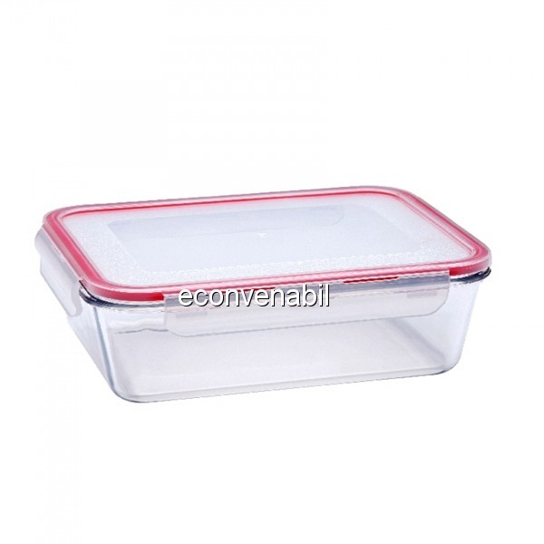 Caserola dreptunghiulara sticla termorezistenta 450ml Bergner BG5836RD foto mare Caserola dreptunghiulara sticla termorezistenta 450ml Bergner BG5836RD foto mare