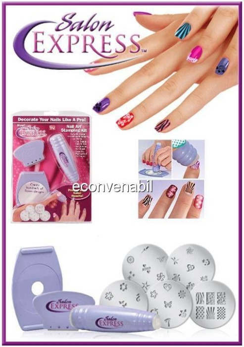 Kit Pentru Decorarea Unghiilor Prin Stampilare Salon Express foto mare Kit Pentru Decorarea Unghiilor Prin Stampilare Salon Express foto mare
