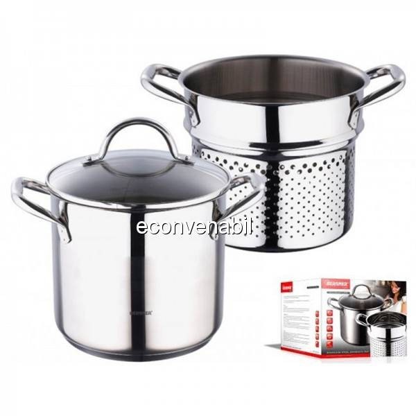 Set oale inox pentru paste 3 piese Bergner BG6520 5L foto mare Set oale inox pentru paste 3 piese Bergner BG6520 5L foto mare
