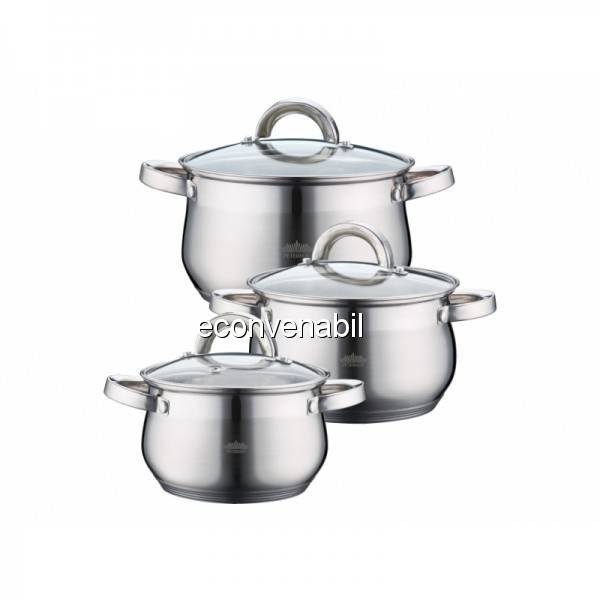 Set oale din inox cu capac 6 piese Peterhof PH15759 foto mare Set oale din inox cu capac 6 piese Peterhof PH15759 foto mare