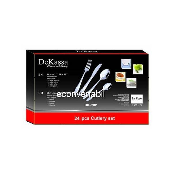 Set tacamuri Inox 24 de piese DeKassa DK3901 foto mare Set tacamuri Inox 24 de piese DeKassa DK3901 foto mare