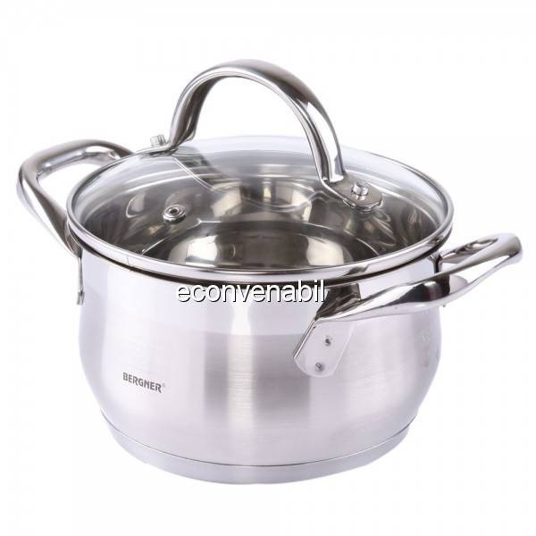 Oala din inox cu capac Gourmet Bergner BG6506 1.7L foto mare Oala din inox cu capac Gourmet Bergner BG6506 1.7L foto mare