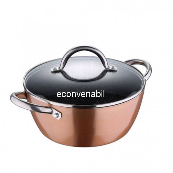 Oala aluminiu cu interior din Xylan Bergner Eclipse BG7613CP 28x16cm foto mare Oala aluminiu cu interior din Xylan Bergner Eclipse BG7613CP 28x16cm foto mare