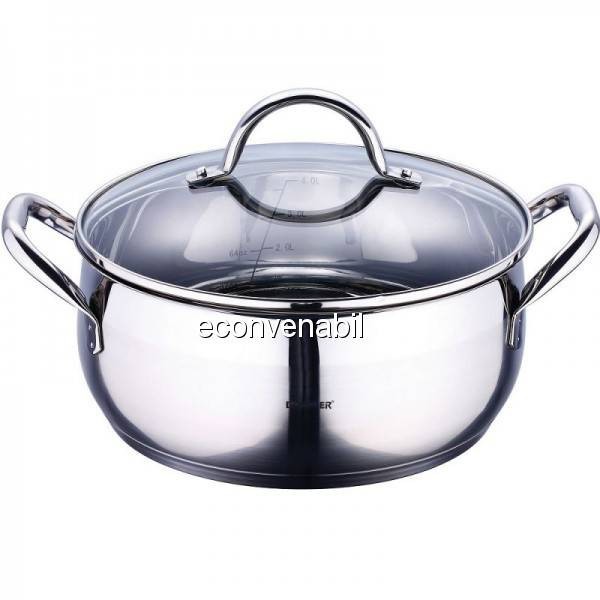Oala din inox cu capac Gourmet Bergner BG6530 4.5L foto mare Oala din inox cu capac Gourmet Bergner BG6530 4.5L foto mare