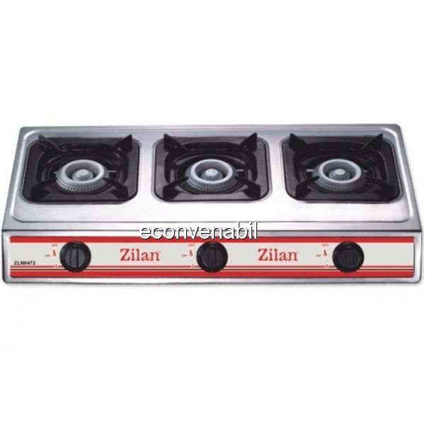 Aragaz Inox 3 Ochiuri Zilan ZLN8472 foto mare Aragaz Inox 3 Ochiuri Zilan ZLN8472 foto mare