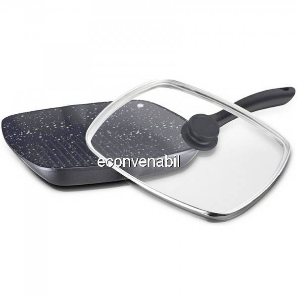 Tigaie Aluminiu Grill interior Granit cu Capac 28cm Zephyr Z4613M28C foto mare Tigaie Aluminiu Grill interior Granit cu Capac 28cm Zephyr Z4613M28C foto mare