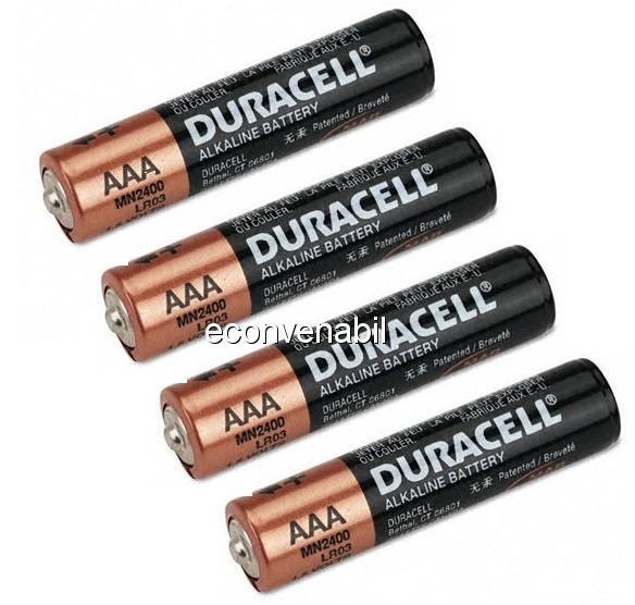 Duracell set 4 baterii LR03 tip AAA foto mare Duracell set 4 baterii LR03 tip AAA foto mare