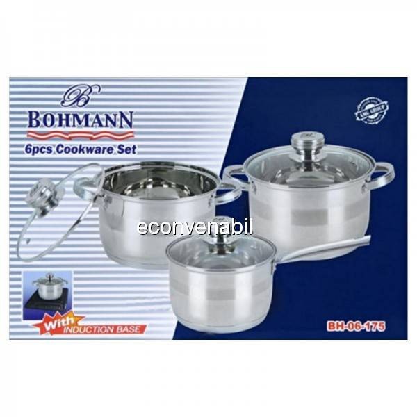 Set de vase inox Bohmann BH06175 6 piese foto mare Set de vase inox Bohmann BH06175 6 piese foto mare