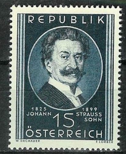 AUSTRIA 1949 JOHANN STRAUSS -TATAL/ FIUL- , 2 SERII COMPLETE NESTAMPILATE