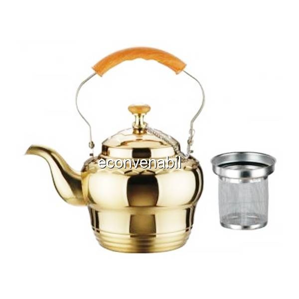 Ceainic din inox auriu cu sita BH9616 1L foto mare Ceainic din inox auriu cu sita BH9616 1L foto mare