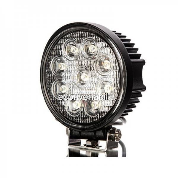 Proiector LED Auto Offroad 9 LEDuri 27W 12V/24V Rotund foto mare Proiector LED Auto Offroad 9 LEDuri 27W 12V/24V Rotund foto mare