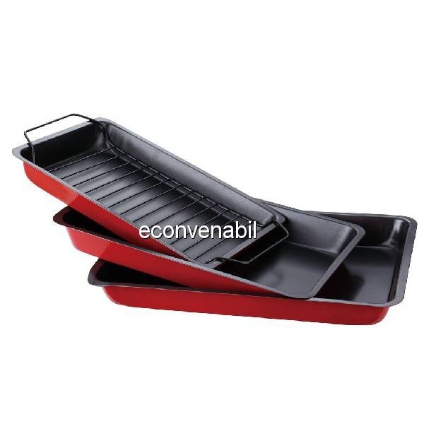 Set tavi teflonate cu gratar DeKassa Dk3658 6 piese foto mare Set tavi teflonate cu gratar DeKassa Dk3658 6 piese foto mare