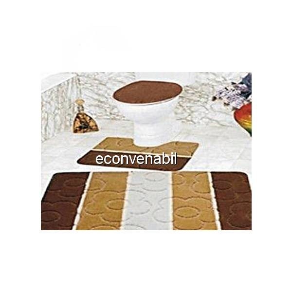 Set covorase baie in dungi 3 piese Sanitec SET4 60x100cm SN437 foto mare Set covorase baie in dungi 3 piese Sanitec SET4 60x100cm SN437 foto mare