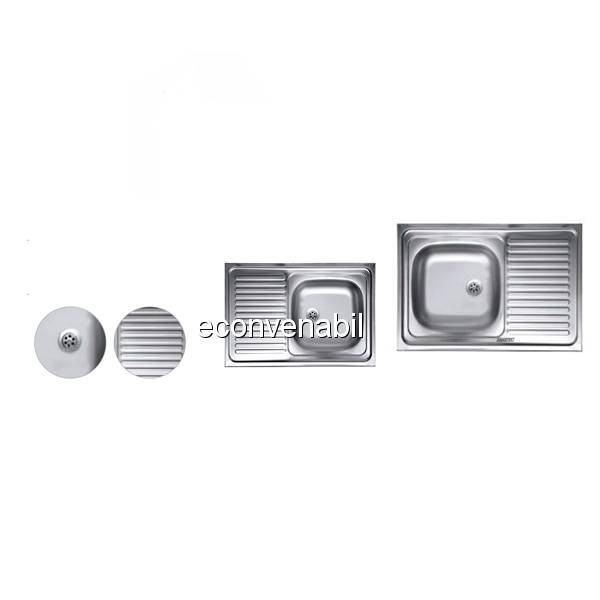 Chiuveta Inox 430 masca anticalcar Sanitec C408 435x760mm foto mare Chiuveta Inox 430 masca anticalcar Sanitec C408 435x760mm foto mare