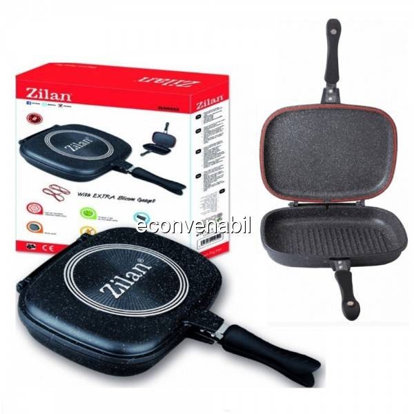 Tigaie dubla tip grill 30cm ZILAN ZLN9522 foto mare Tigaie dubla tip grill 30cm ZILAN ZLN9522 foto mare