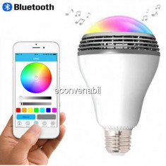 Bec cu Bluetooth LED 6W Multicolor Boxa Portabila MP3 3W Android foto