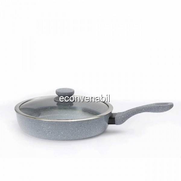 Tigaie Aluminiu Marmorata cu Maner si Capac de 28cm Zephyr Z4419CSI28C foto mare Tigaie Aluminiu Marmorata cu Maner si Capac de 28cm Zephyr Z4419CSI28C foto mare