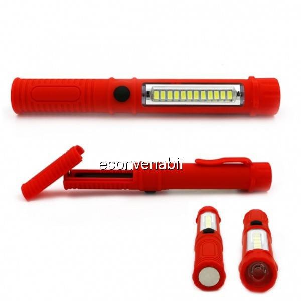 Mini Lanterna Lampa Lucru 12+1LED 3W cu Clips de Prindere si Magnet foto mare Mini Lanterna Lampa Lucru 12+1LED 3W cu Clips de Prindere si Magnet foto mare