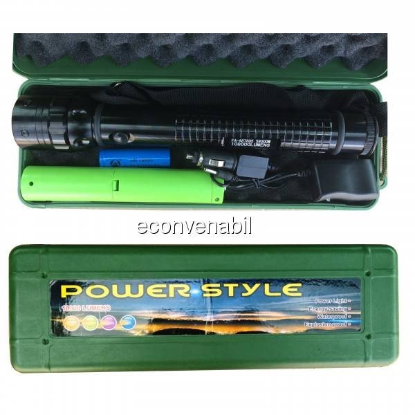 Lanterna Profesionala LED tip Cree Q5 cu Acumulator si Zoom foto mare Lanterna Profesionala LED tip Cree Q5 cu Acumulator si Zoom foto mare