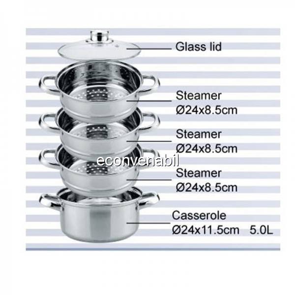 Oala inox pentru paste 5 piese Bohmann BH3217 5L foto mare Oala inox pentru paste 5 piese Bohmann BH3217 5L foto mare