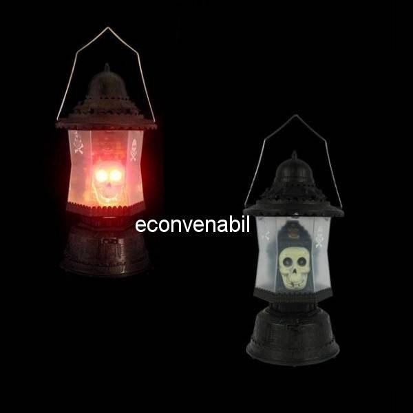 Felinar Halloween Craniu cu Lumini si Sunete Infricosatoare foto mare Felinar Halloween Craniu cu Lumini si Sunete Infricosatoare foto mare