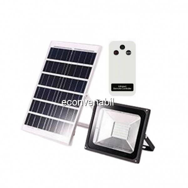 Proiector LED 50W cu Panou Solar si Telecomanda Alb Rece foto mare Proiector LED 50W cu Panou Solar si Telecomanda Alb Rece foto mare