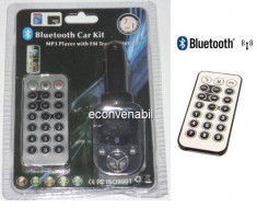 Bluetooth car kit mp3 player cu transmitator fm, usb slot sd foto