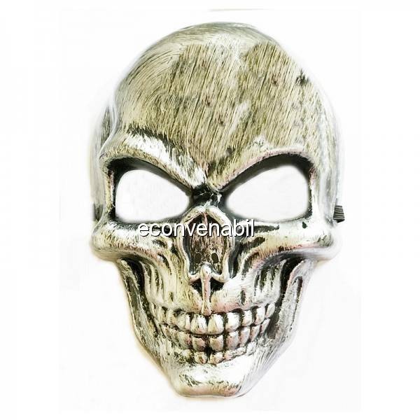 Masca de Halloween si Carnaval Argintie Aspect Metalic foto mare Masca de Halloween si Carnaval Argintie Aspect Metalic foto mare