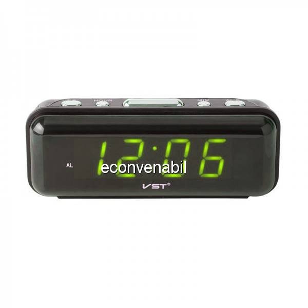 Ceas Digital Display LCD Verde, Alarma si Functie Memorare Ora VST738 foto mare Ceas Digital Display LCD Verde, Alarma si Functie Memorare Ora VST738 foto mare