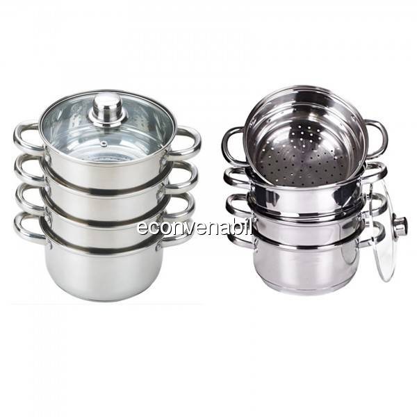 Set Oale Inox pentru Gatit la Abur 2.5L 5 piese Bohmann BH3215 foto mare Set Oale Inox pentru Gatit la Abur 2.5L 5 piese Bohmann BH3215 foto mare