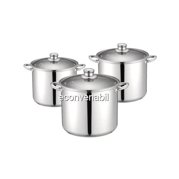 Set 3 Oale Inox cu Capac GR1052 Grunberg foto mare Set 3 Oale Inox cu Capac GR1052 Grunberg foto mare