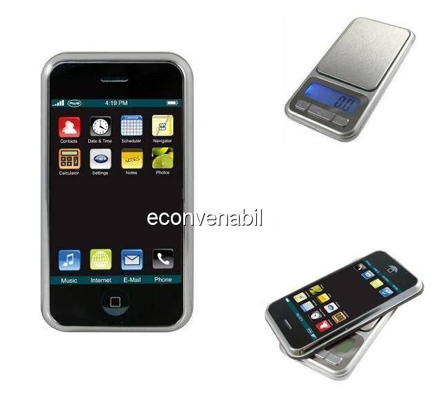 Cantar digital de bijuterii cu display lcd tip iphone foto mare Cantar digital de bijuterii cu display lcd tip iphone foto mare